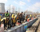 哈牡電氣化鐵路改造工程濱綏線K9km346m D型梁安裝完